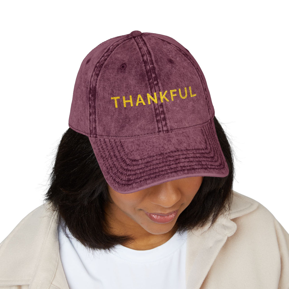 Thankful - Vintage Embroidered Cap